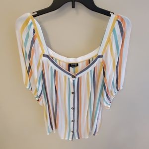 Pastel button down flowy top